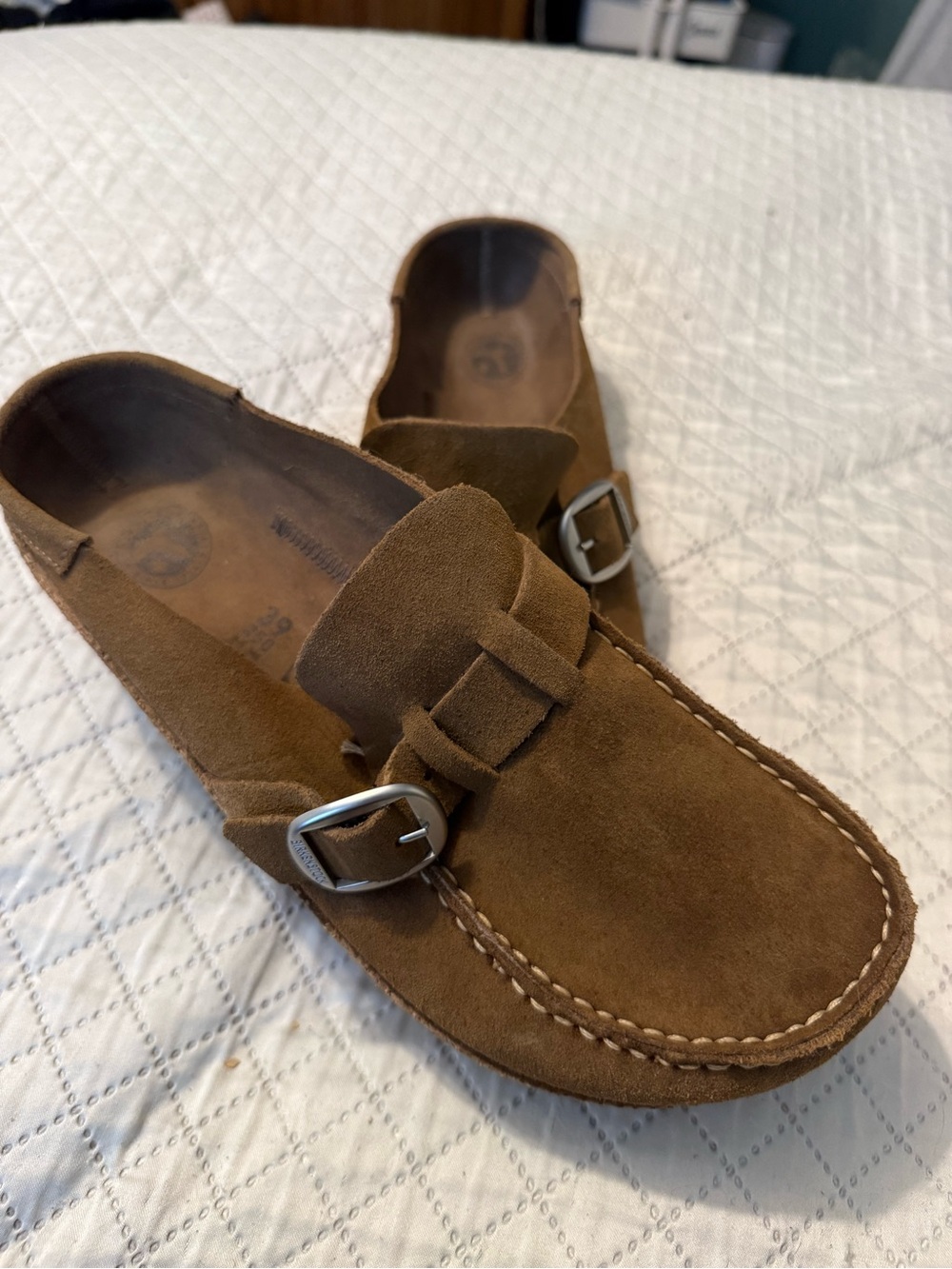 Birkenstock Buckley Brown Suede Buckle Mule